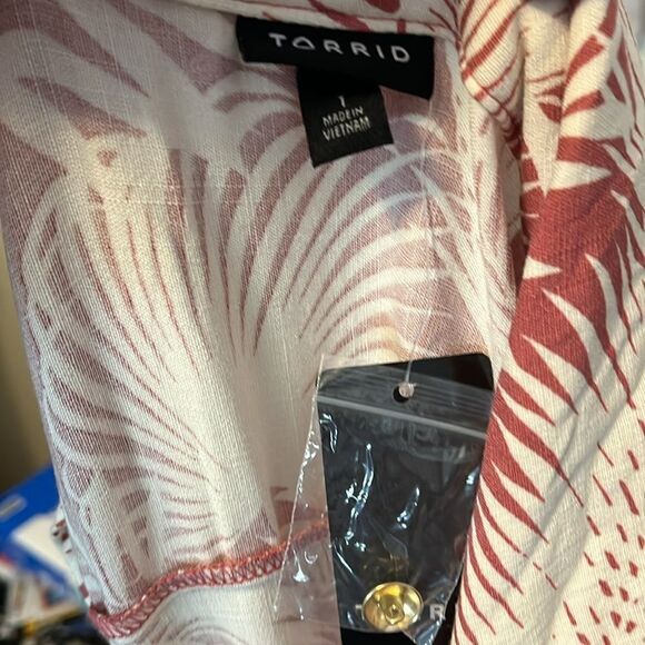 Torrid Palm Trees Print Design Button Front Collar Pockets Dress Vacation Resort - Picture 16 of 16